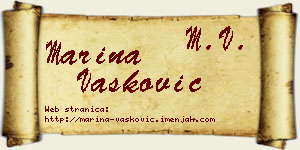 Marina Vasković vizit kartica